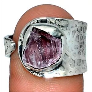 Pink Kunzite and Sterling Silver adjustable ring